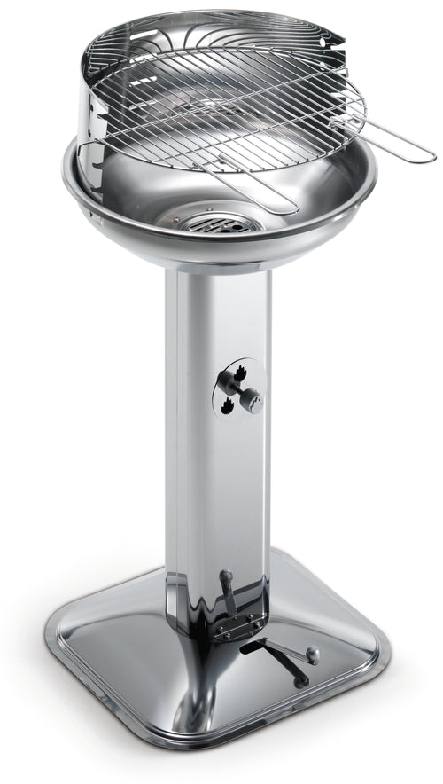 Ompagrill Barbecue Inox Venus 480 Pro System Griglia Acciaio Cromato Ø Cm. 44 - H Cm. 89