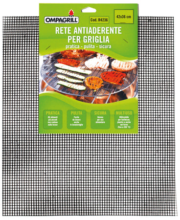Ompagrill Rete Antiaderente Teflonata Griglia/Piastra Cm. 42X36