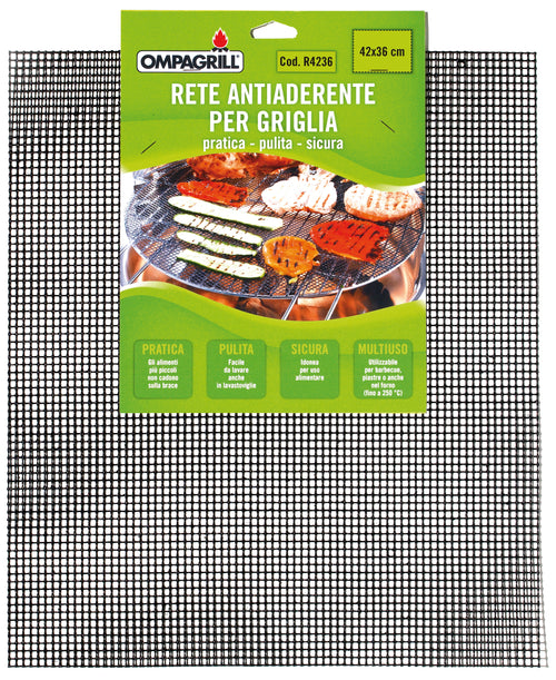 Ompagrill Rete Antiaderente Teflonata Griglia/Piastra Cm. 42X36