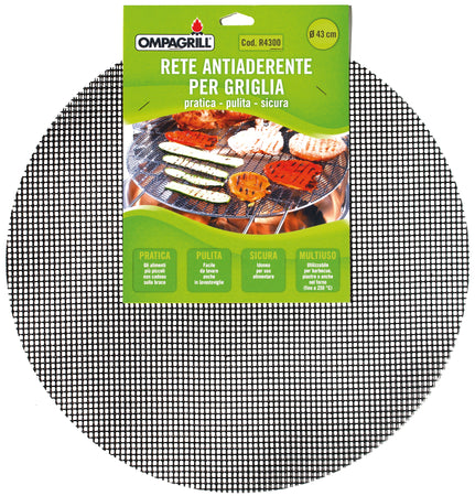Ompagrill Rete Antiaderente Teflonata Griglia/Piastra Ø Cm. 43