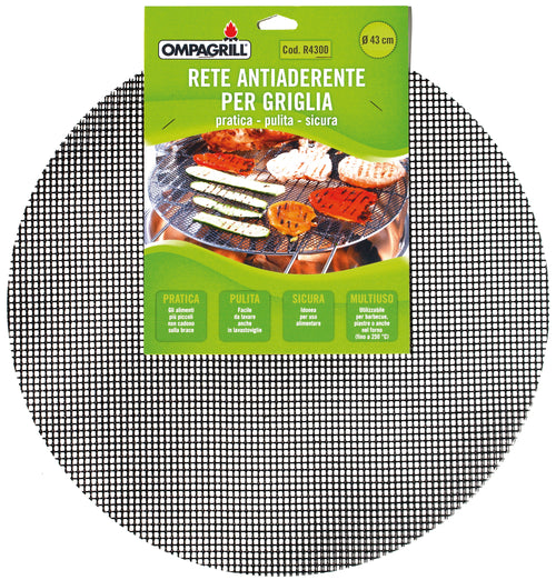 Ompagrill Rete Antiaderente Teflonata Griglia/Piastra Ø Cm. 43