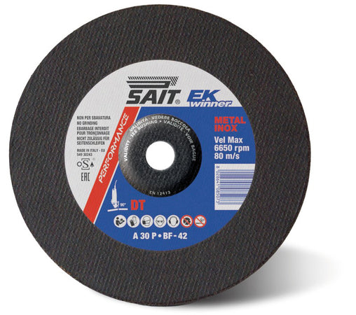 Sait Disco Abrasivo A Centro Depresso Ek Winner-Dt Per Taglio Ferro/Inox Ø Mm. 230X3,2X22,23 10.00 Pz