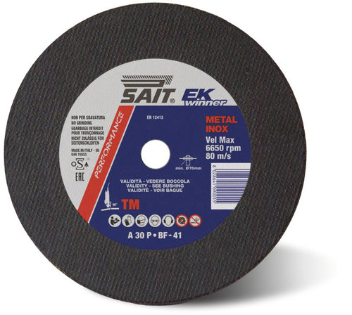 Sait Disco Abrasivo Piano ''Ek Winner Tm'' Per Taglio Ferro/Inox Ø Mm. 300X3,5X25,4 10.00 Pz