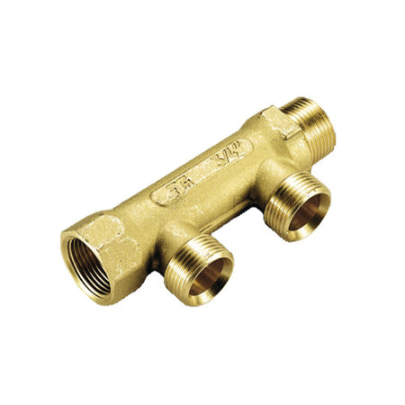 Collettore Lineare In Ottone Per Riscaldamento Maschio Femmina - 11/4G X 3/4(18) - 2 Vie - Tim