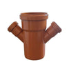Braga Ridotta Doppia 45 ° Ad Innesto In Pvc Ral 8023 - Ee ¸100/ Ee ¸40/ Ee ¸40 Ral 8023