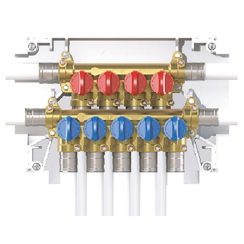 Collettore Multi-Intercettazione Da Incasso Premontato Per Impianti Sanitari Modello K4.3 - Uscite 5+6 - Tec