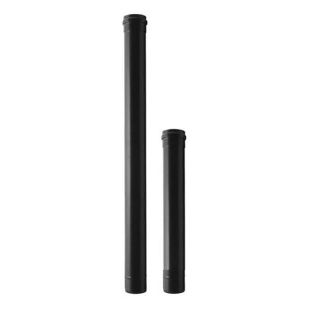 Tubo Smaltato Nero Opaco Per Stufe A Pellet - Ø80 - Lunghezza Mt 1 - Cov