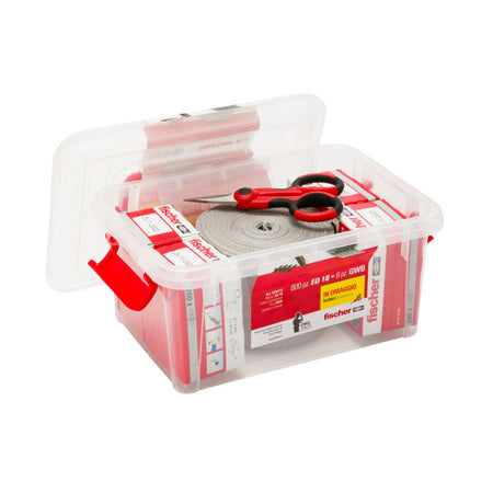 Box Chiodi Fissaggio Ed18 + Bandella In Tessuto + Forbici Per Fissaggio In Calcestruzzo - 600 Chiodi - 6 Bandelle - 1 Forbice - Fis