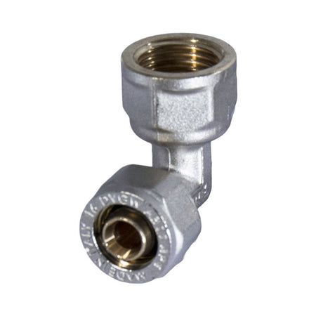 Raccordo Curvo Femmina A Stringere A Corpo Unico Per Tubo Multistrato Modello 752Fp - 1/2 Ø20 - Ape