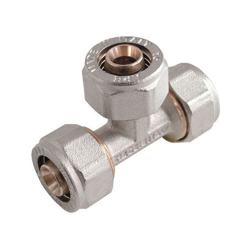 Raccordo A T Intermedio Ridotto A Stringere A Corpo Unico Per Tubo Multistrato 731F - Ø16-Ø20-Ø16 - Ape