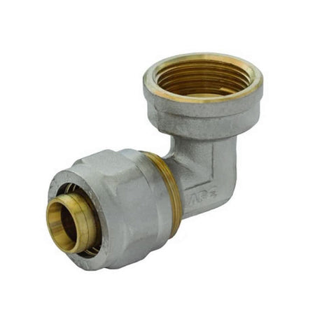 Raccordo Curvo Femmina A Stringere Tre Pezzi Per Tubo Multistrato Modello 752L - 1/2 Ø16 - Ape