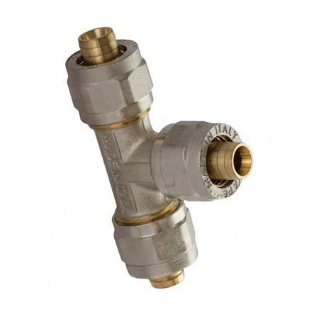 Raccordo A T Intermedio A Stringere Tre Pezzi Per Tubo Multistrato Modello 731L - Ø16-16-16 - Ape