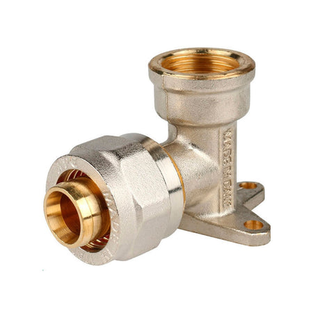 Raccordo Curvo Femmina Flangiato A Stringere Tre Pezzi Per Tubo Multistrato Modello 754L - 1/2 Ø20 - Ape