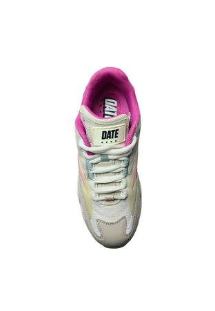 D.A.T.E. Scarpe Donna DATE Sneakers SN23 Net White- Fuxia da donna