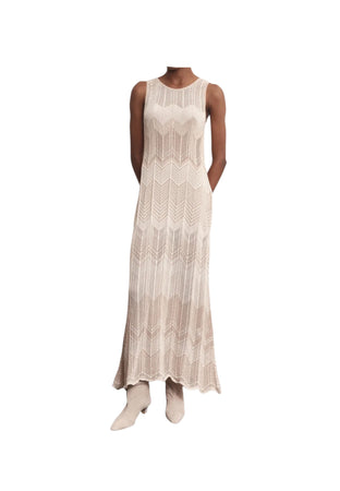 AKEP Vestito lungo smanicato zig zag Donna schiena scollata da donna