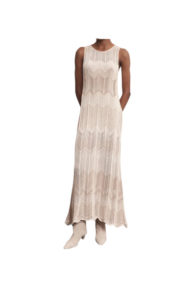 AKEP Vestito lungo smanicato zig zag Donna schiena scollata da donna