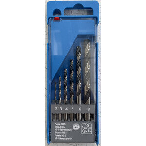 Assortimento 6 Punte Hss Rettificate S.Q. 2-8 Mm- 1,0 Confezione