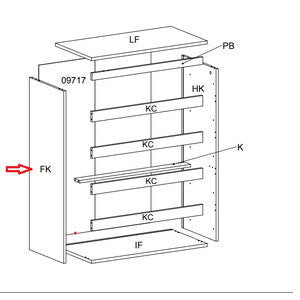 R Fianco Fk X Kit Cassettiera 5C Nova 77X40X107 Bianca- 1,0 Pz