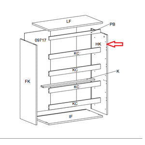 R Fianco Hk X Kit Cassettiera 5C Nova 77X40X107 Bianca- 1,0 Pz