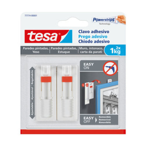 Gancio Adesivo Tesa Powerstrips Quadro Reg 2 Pz- Tesa- 8,0 Confezione