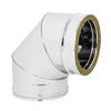 Curva 90 ° Doppia Parete Acciaio Inox Aisi 316 Parte Interna Aisi 304 Parte Esterna - Ee ¸250 Interno - Ee ¸300 Esterno - Sp. 05 Mm - Euf