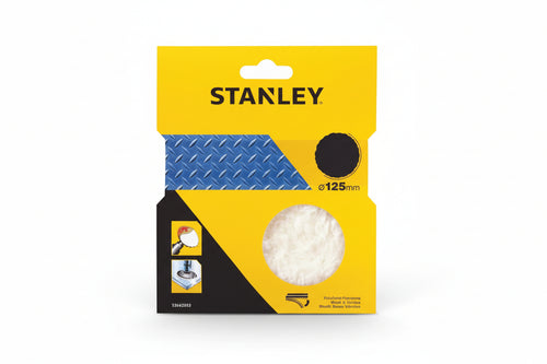 Cuffia In Lana D'Agnello Con Velcro Per Levigatrice Rotorbitale- - Ø Mm.125 (Sta32202) - 5 Blister Stanley