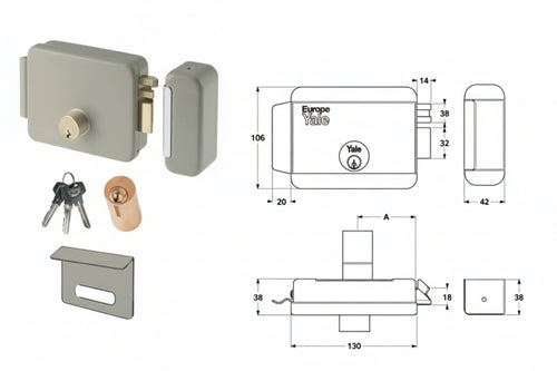 Elettroserratura Per Cancelli Con Tetto 6800- - Mm.50 Sx Zincata (Y6800050205) - Yale