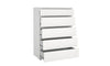 KIT CASSETTIERA CASSETTONE 5 CASSETTI NOVA CM. 77X40X107H BIANCO O QUERCIA