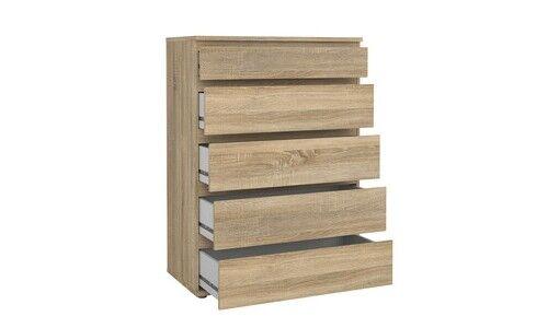 KIT CASSETTIERA CASSETTONE 5 CASSETTI NOVA CM. 77X40X107H BIANCO O QUERCIA
