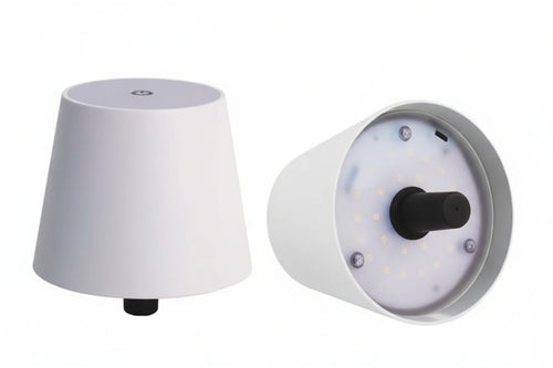 Lampada Da Tavolo A Led Ricaricabile A Tappo Bianca- - Mm.105X90H. - Syntesy