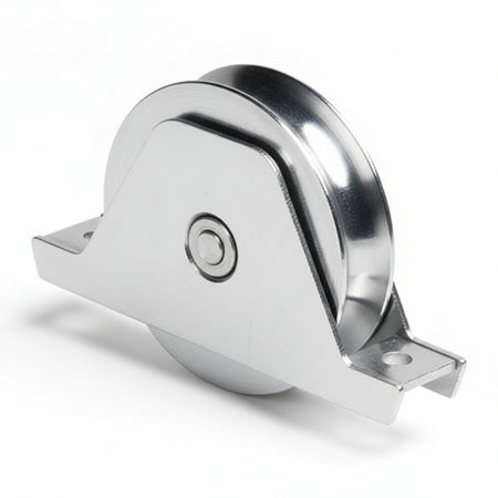 Ruota Cancelli Gola Semitonda Con Supporto Art.337- - Ø Mm.120 Supporto Mm.185 - Comunello
