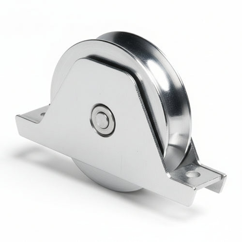 Ruota Cancelli Gola Semitonda Con Supporto Art.337- - Ø Mm.120 Supporto Mm.185 - Comunello