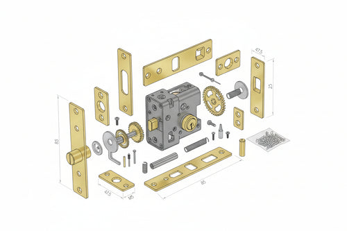 Serratura Da Infilare A Cilindro Bordo Quadro Ottonato 52X- - Mm.70 (Y52X0070) - Yale