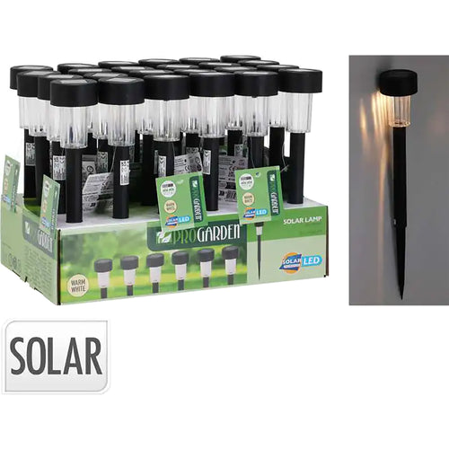 Lampada A Energia Solare Cm 18 X H.55 - Corpo Nero- 24 Pezzi - Senza Marca
