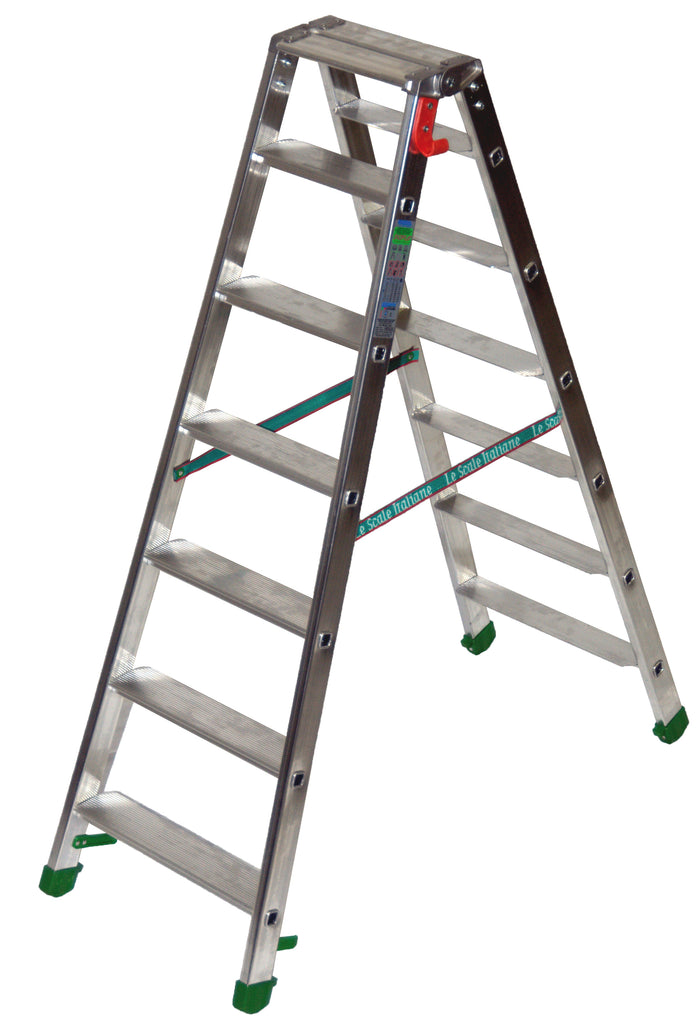 Scaletta Pieghevole Con 4 Gradini In Acciaio Con Corrimano E