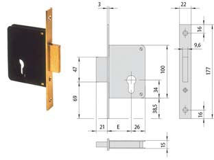 Serratura Infilare A Cilindro Solo Catenaccio 2 Mandate 52310- - Mm.40 (52310400) - 1 Pezzi Cisa