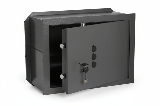 Cassaforte Doppia Mappa Con Chiave E Combinazione A 3 Pomoli 82210- - Mm.420X250X300H. Kg.23,5 (82210-41) 2+2 Caten. - 1 Pezzi Cisa