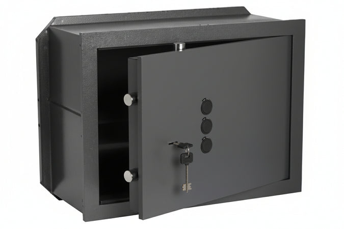 Cassaforte Doppia Mappa Con Chiave E Combinazione A 3 Pomoli 82210- - Mm.490X250X360H. Kg.30,5(182210-51) 2+2 Caten. - 1 Pezzi Cisa