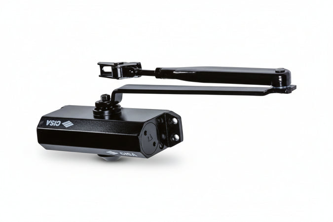 Chiudiporta Aereo Multiforza Serie 604- - Nero, Con Arresto (6047103044) - 1 Pezzi Cisa