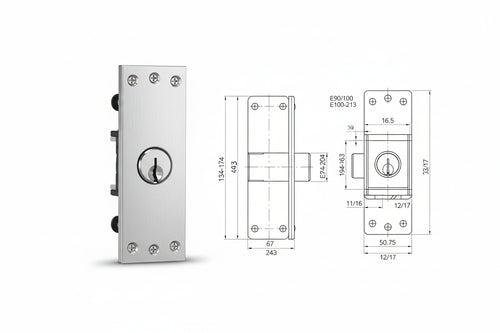Elettroserratura Triplice Da Infilare Per Fascia Cil.Eu. Mm.64 H 96392- - Mm.100 (963920102) - 1 Pezzi Iseo
