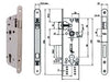 Serratura Da Infilare A Cilindro Bordo Tondo Nichelato Satinato 52X- - Mm.60 (Y52X10600S2) - 1 Pezzi Yale