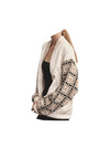 AKEP Bomber crema Donna con maniche in maglia a fantasia da donna
