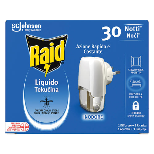 Antizanzare Elettrico Ad Emanazione Con 1 Ricarica Liquida - Raid