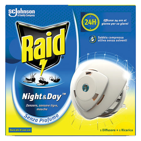 Antizanzare Elettrico Ad Emanazione 'Notte/Giorno' Con 1 Ricarica Liquida - Raid