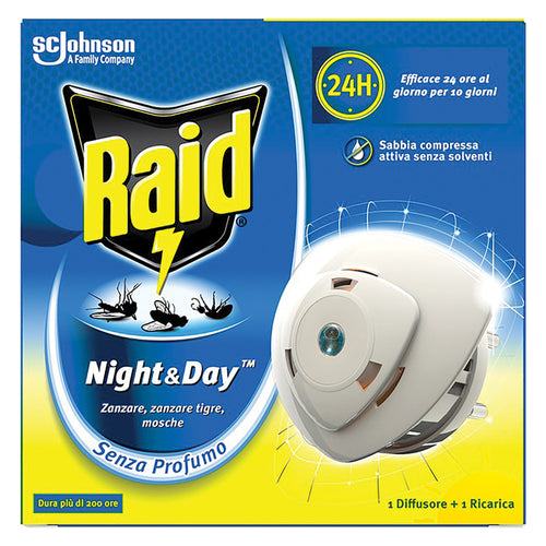 Antizanzare Elettrico Ad Emanazione 'Notte/Giorno' Con 1 Ricarica Liquida - Raid