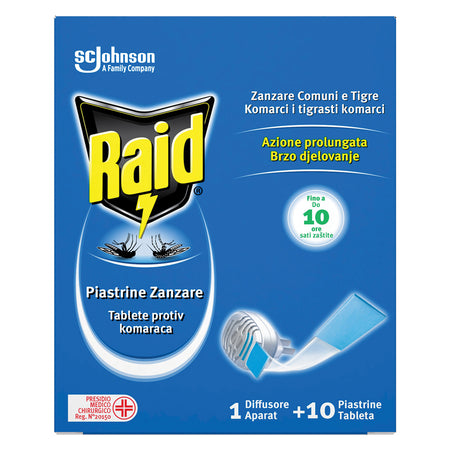 Antizanzare Elettrico A Piastrine 'Base' Con 10 Ricariche - Raid