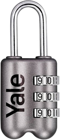 Yale Lucchetto Di Sicurezza Valigia Combinazione Mm. 23 Corpo Lega Zinco - Arco Acciaio Col. Grigio