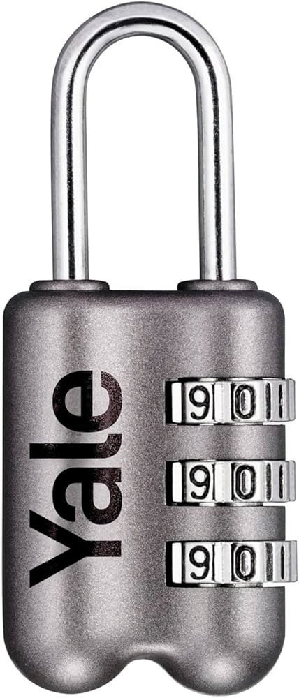 Yale Lucchetto Di Sicurezza Valigia Combinazione Mm. 23 Corpo Lega Zinco - Arco Acciaio Col. Grigio