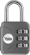 Yale Lucchetto Di Sicurezza Valigia Combinazione Mm. 28 Corpo Lega Zinco - Arco Acciaio Col. Grigio