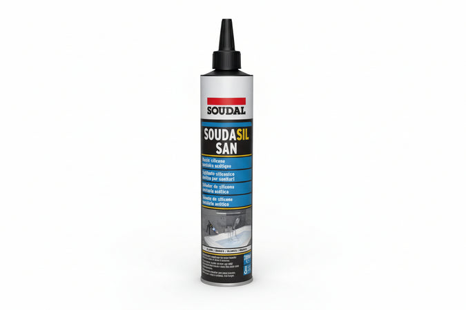 Soudal Silicone Acetico Per Sanitari ''Soudasil San'' Ml. 300 - Bianco 12.00 Pz